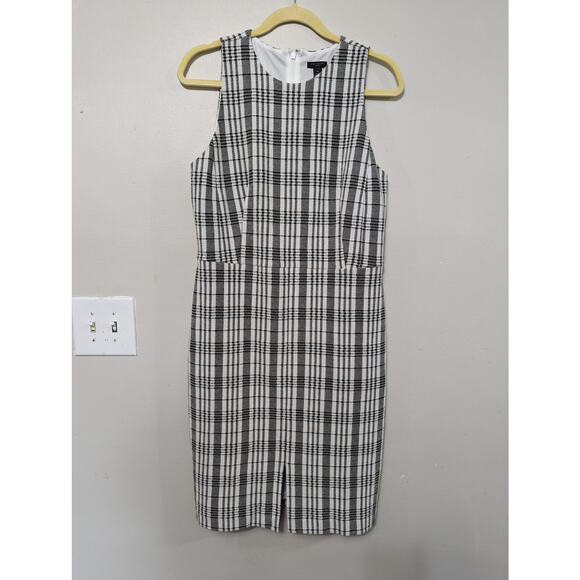 Ann Taylor Petite Women's Blk/White Plaid Sheath Dress Size 12P - Picture 7 of 7